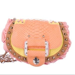 Versace Block Color Python Crossbody